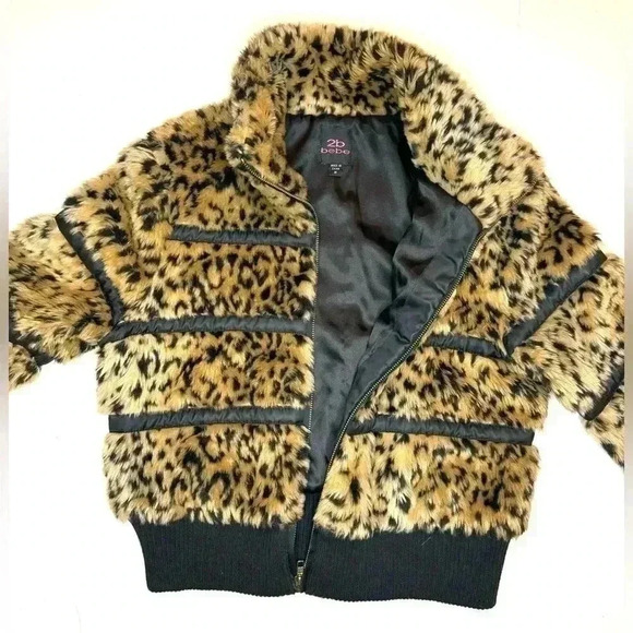 2B BEBE womens Faux Fur Animal Print Jacket& Coat Size - Medium - Picture 6 of 9